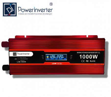 INVERSOR DE VOLTAJE 12VDC/220VAC 1000W SINUSOIDAL MODIFICADA